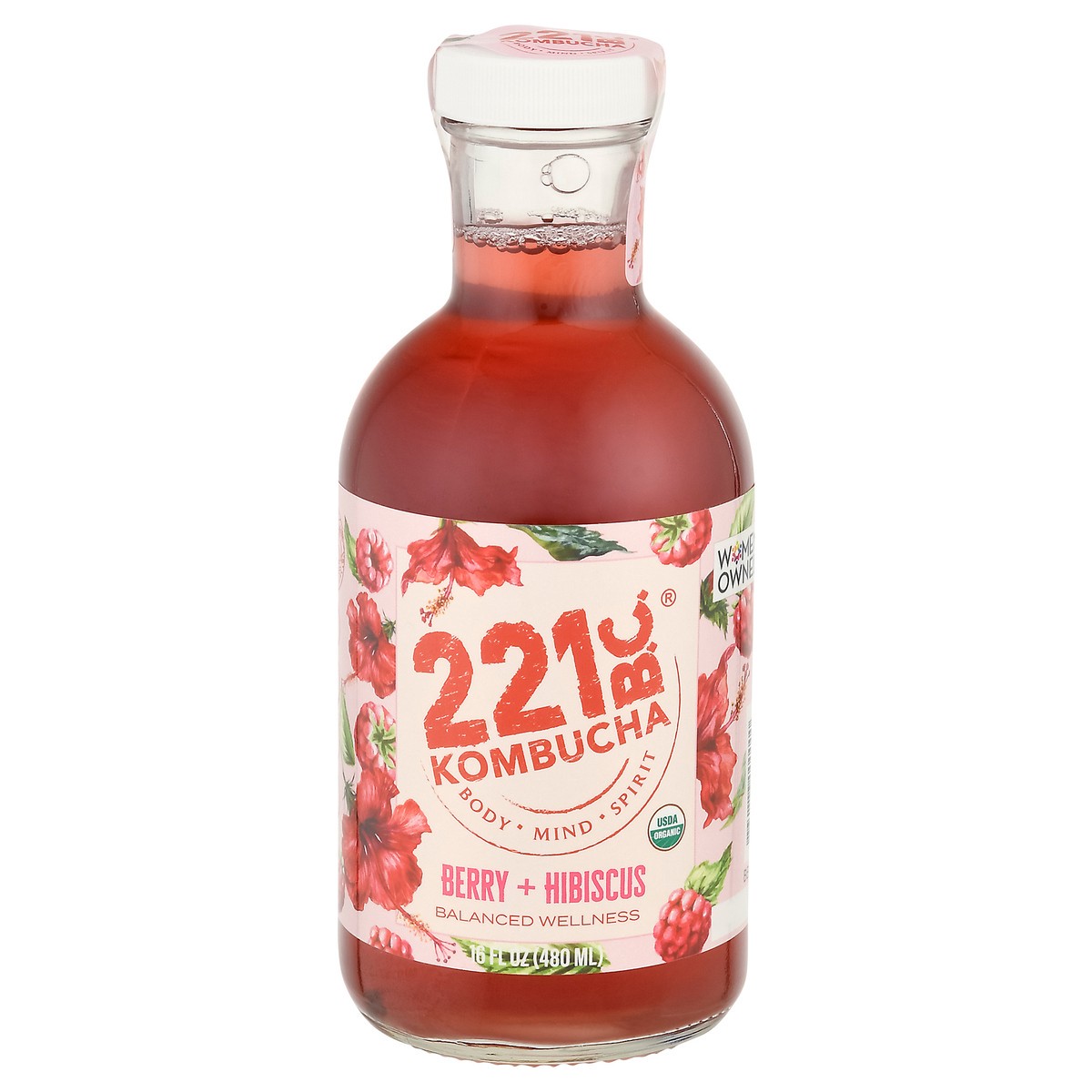 slide 3 of 13, 221 B.C. Berry + Hibiscus Kombucha - 16 fl oz, 16 fl oz