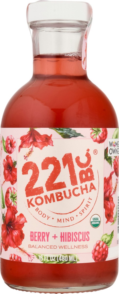 slide 9 of 13, 221 B.C. Berry + Hibiscus Kombucha - 16 fl oz, 16 fl oz