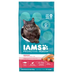 IAMS PROACTIVE HEALTH Adult Indoor Weight Control & Hairball Care Dry Cat Food with Salmon, 3.5 lb. Bag