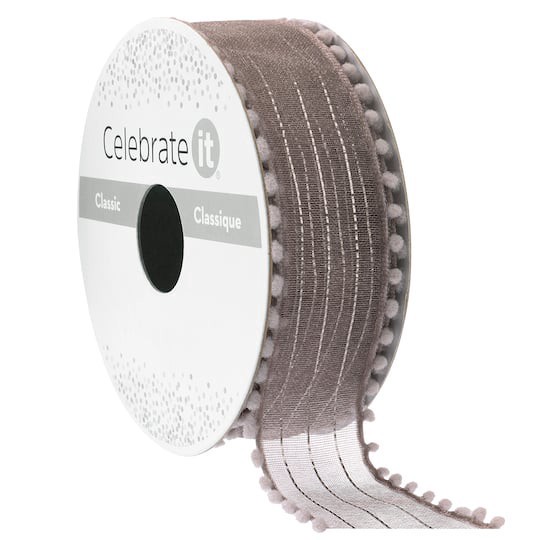 slide 1 of 1, 1" X 5yd. Silver Sheer Ribbon By Celebrate It Classic, 1 in x 5 yd