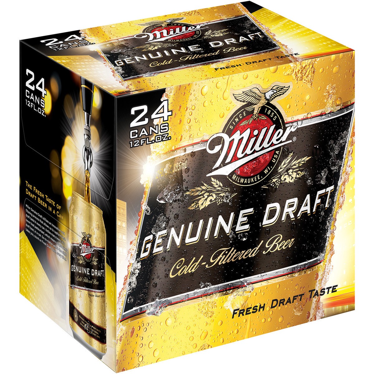 slide 2 of 9, MILLER GENUINE DRAFT Premium Beer, 24 ct; 12 oz