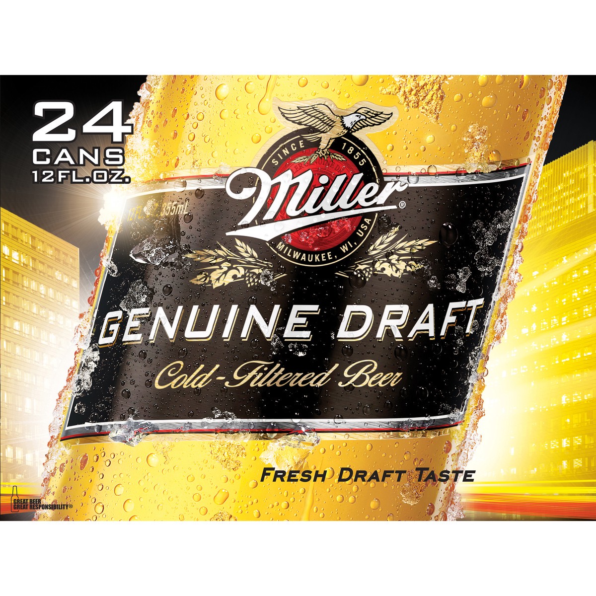 slide 8 of 9, MILLER GENUINE DRAFT Premium Beer, 24 ct; 12 oz