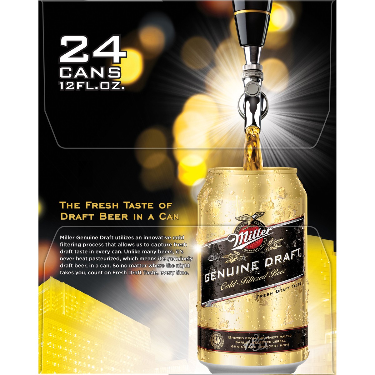 slide 7 of 9, MILLER GENUINE DRAFT Premium Beer, 24 ct; 12 oz