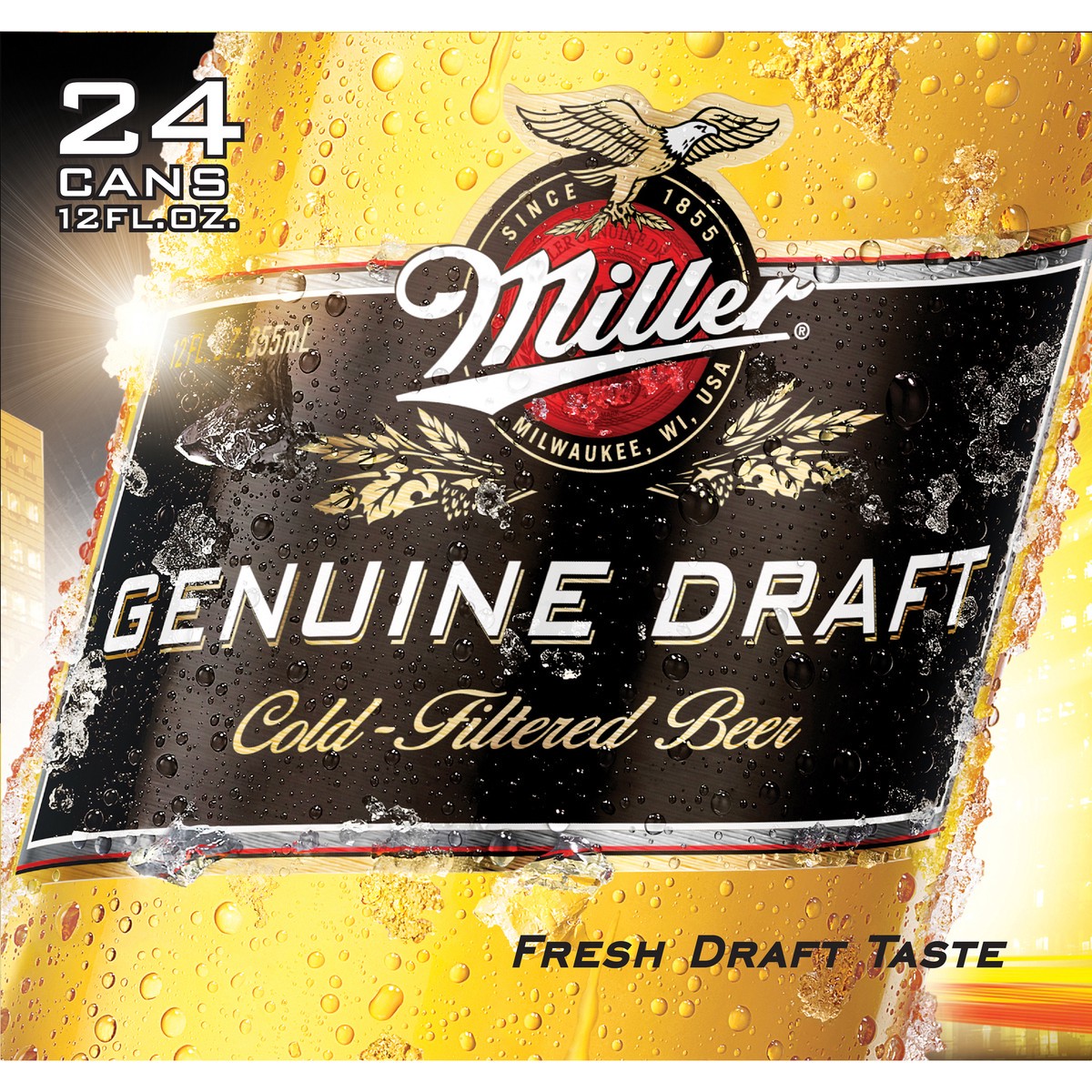 slide 4 of 9, MILLER GENUINE DRAFT Premium Beer, 24 ct; 12 oz