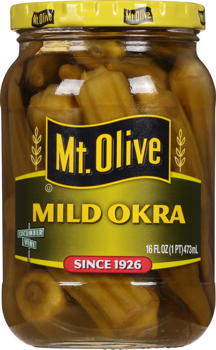slide 1 of 7, Mt. Olive Mild Pickled Okra, 16 oz