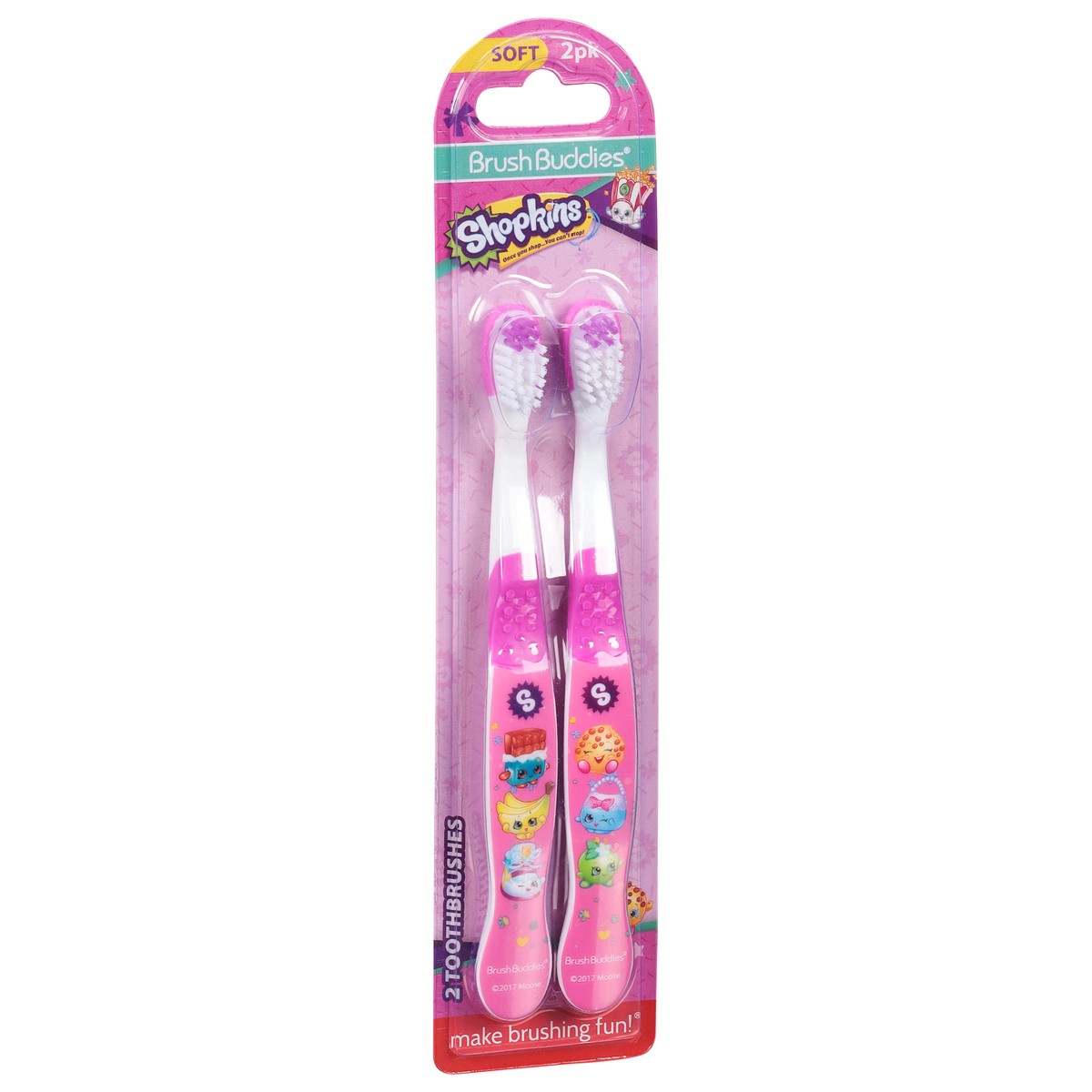 slide 2 of 9, BrushBuddies Shopkins Soft Toothbrushes 2 ea, 2 ct