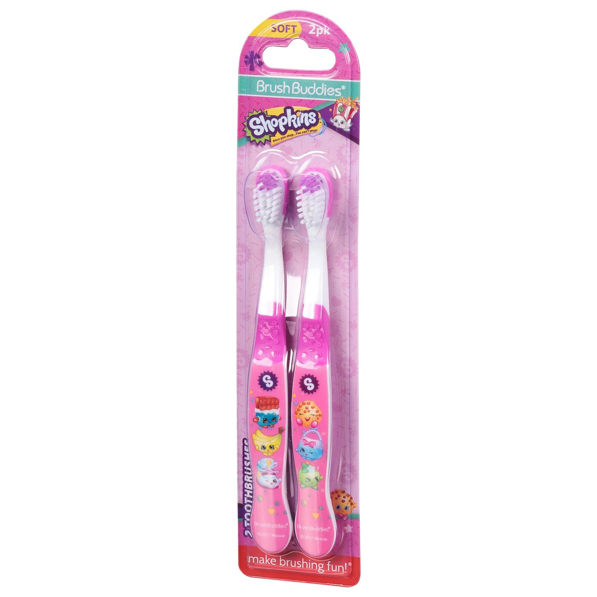 slide 3 of 9, BrushBuddies Shopkins Soft Toothbrushes 2 ea, 2 ct