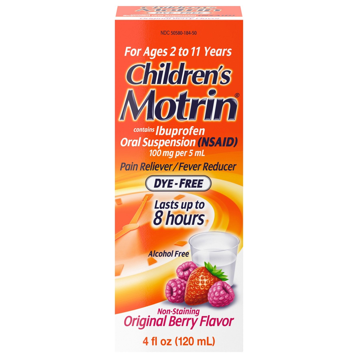 slide 1 of 9, Children's Motrin Oral Suspension Dye-Free Berry, 4 Fl. Oz, 4 fl oz
