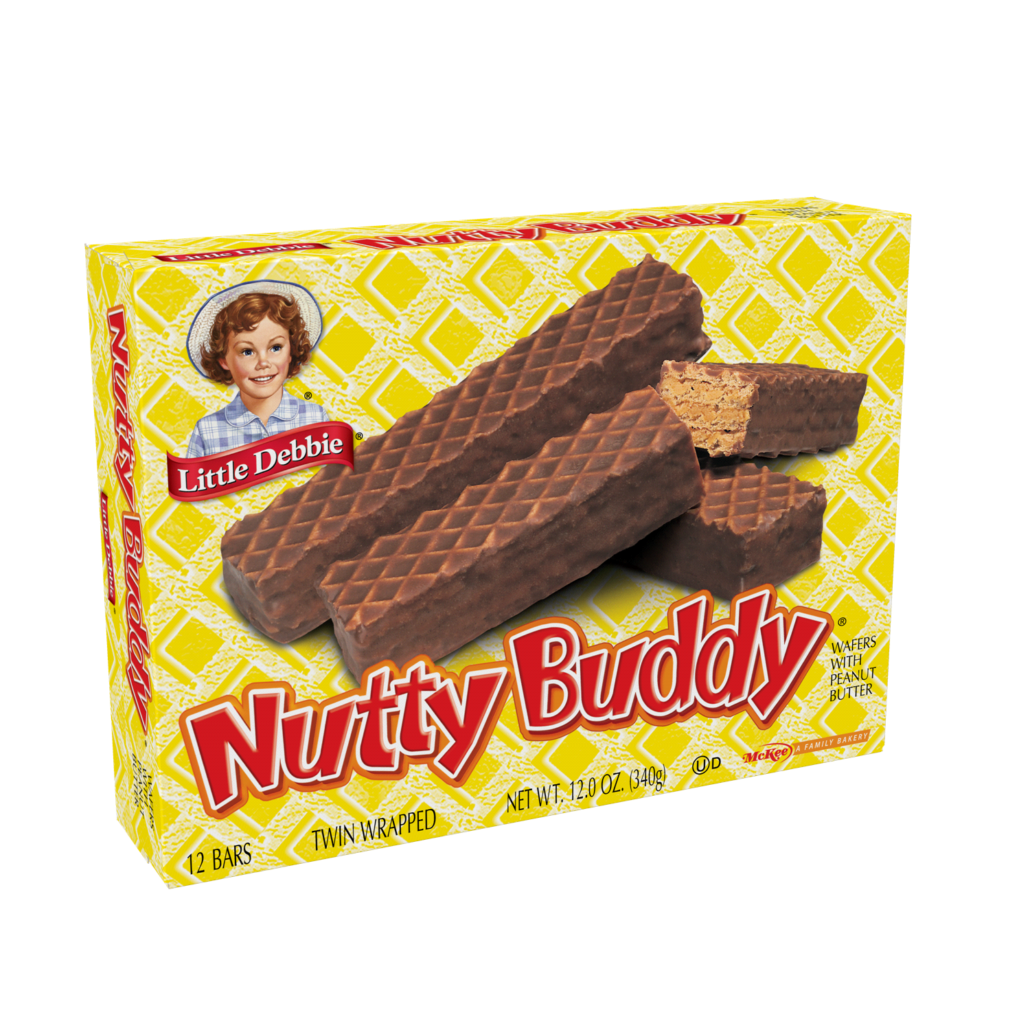 slide 2 of 2, Little Debbie Snack Cakes, Little Debbie Family Pack NUTTY BUDDY  wafers, 12 ct