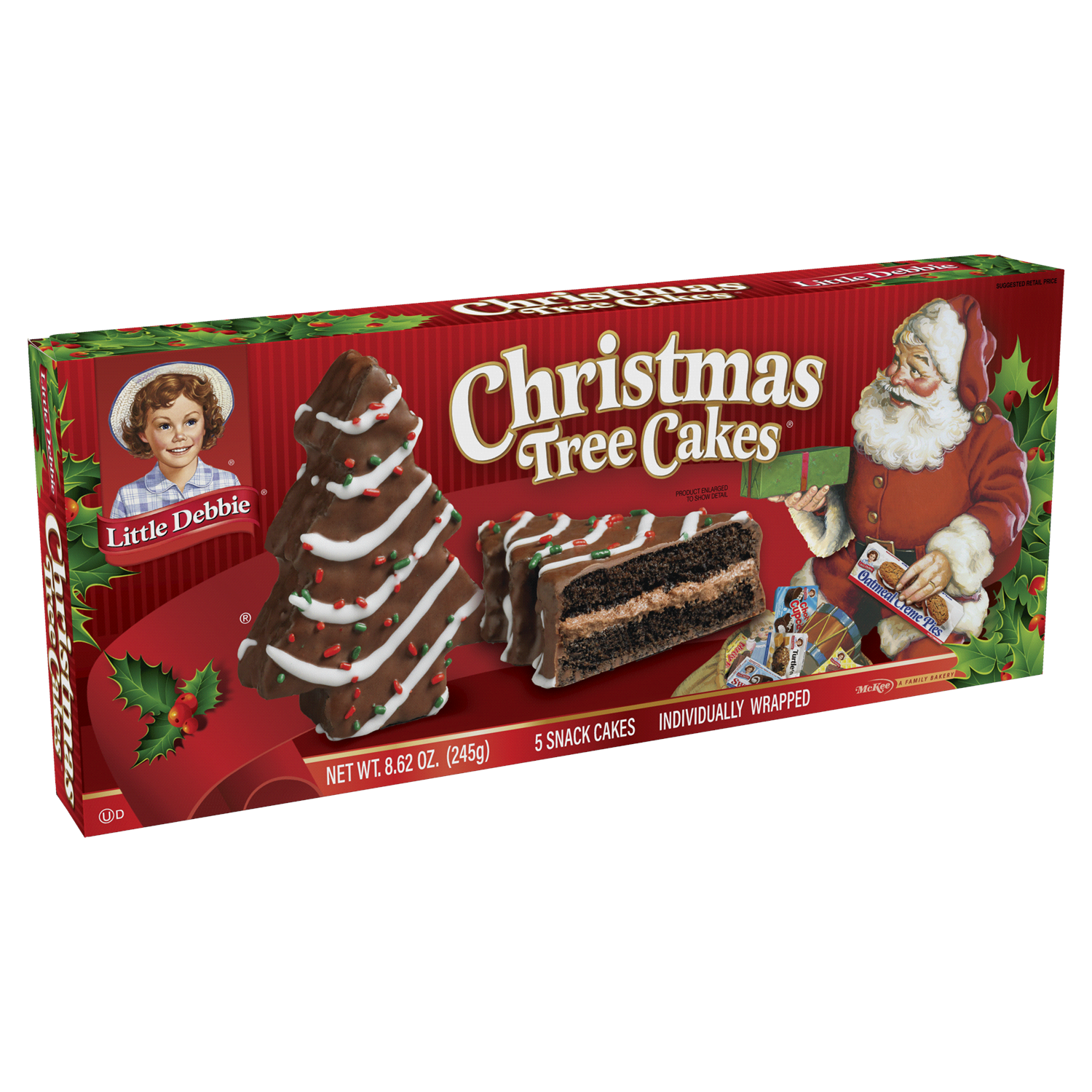 slide 2 of 3, Little Debbie Snack Cakes, Little Debbie Family Pack CHRISTMAS TREE CAKES  (choc), 5 ct