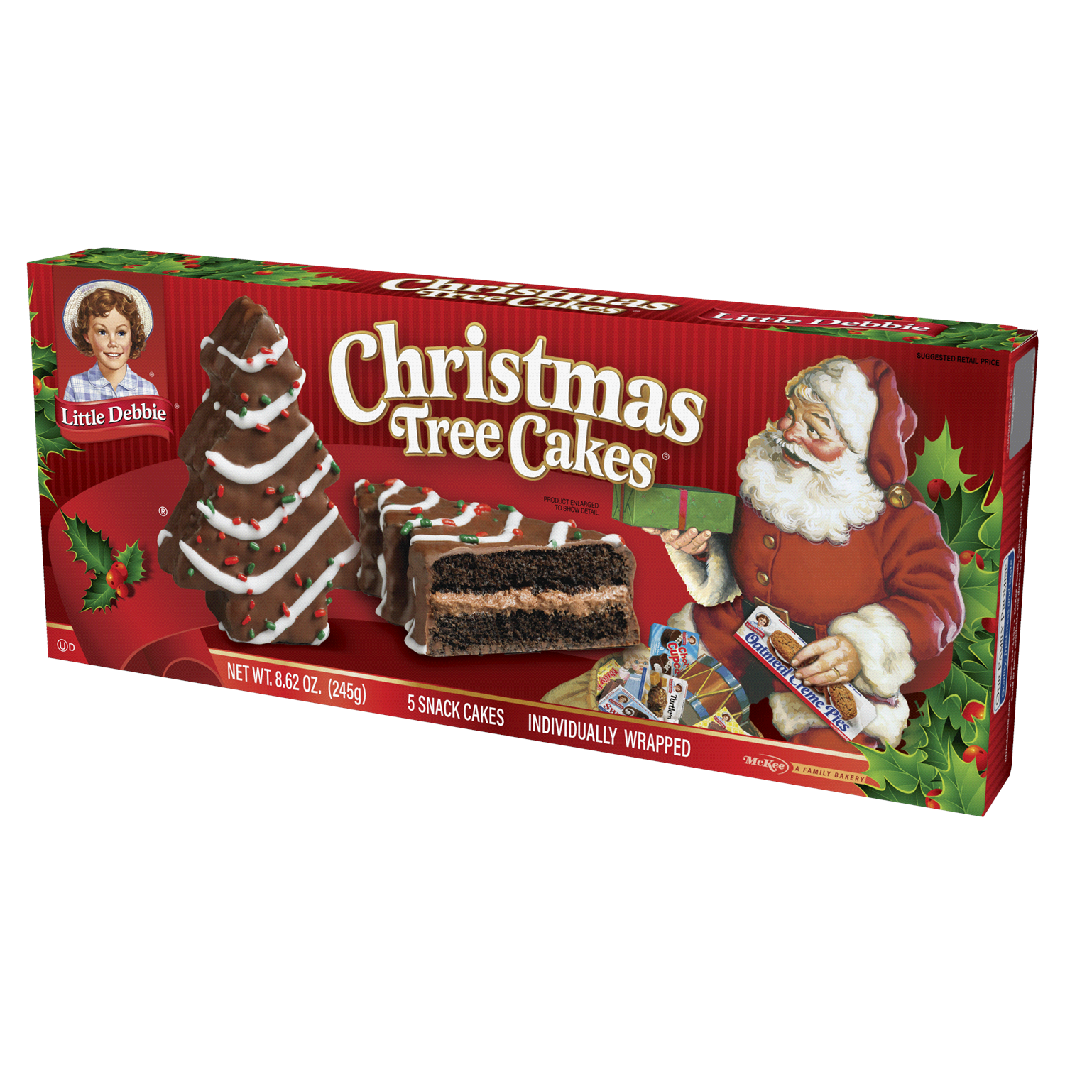 slide 3 of 3, Little Debbie Snack Cakes, Little Debbie Family Pack CHRISTMAS TREE CAKES  (choc), 5 ct
