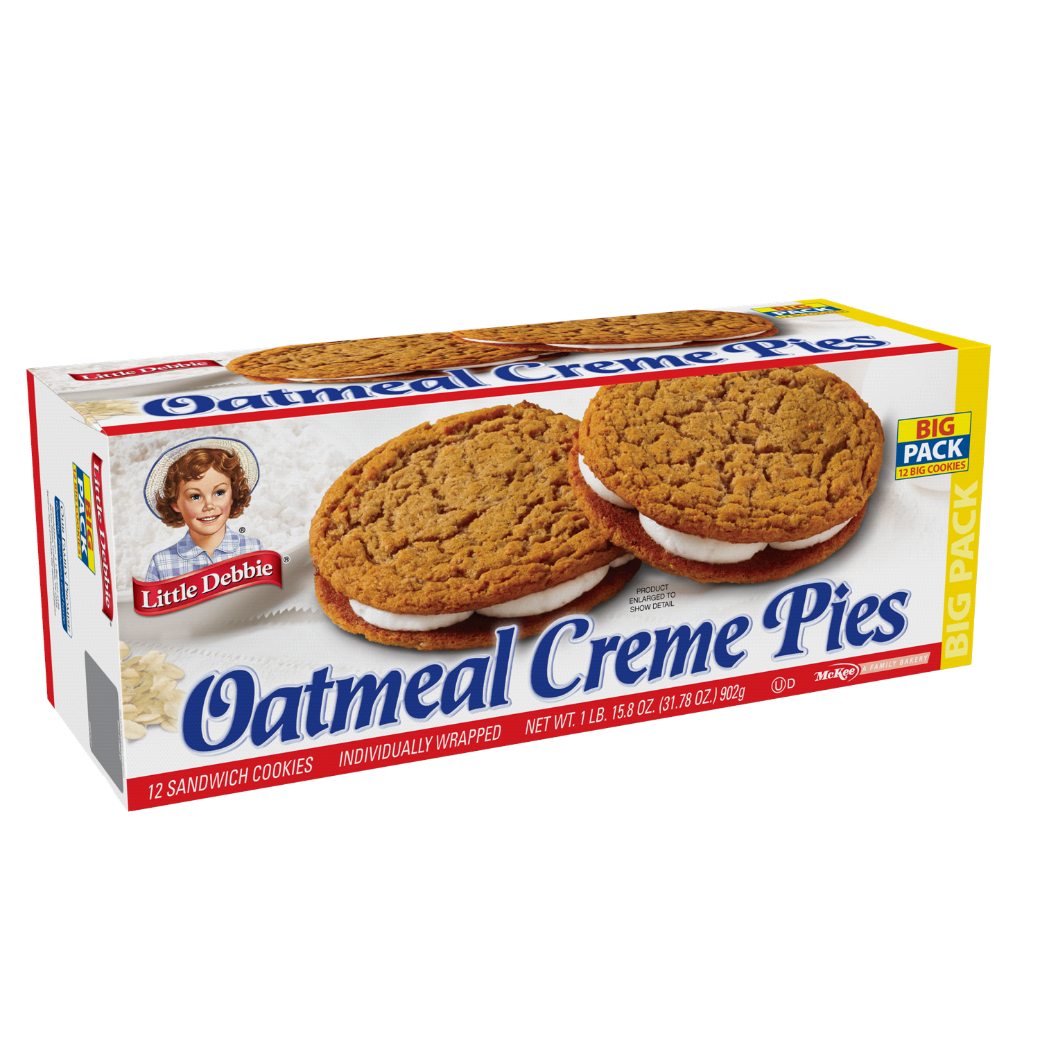 slide 2 of 2, Little Debbie Snack Cakes, Little Debbie Big Pack Oatmeal Creme Pies, 12 ct
