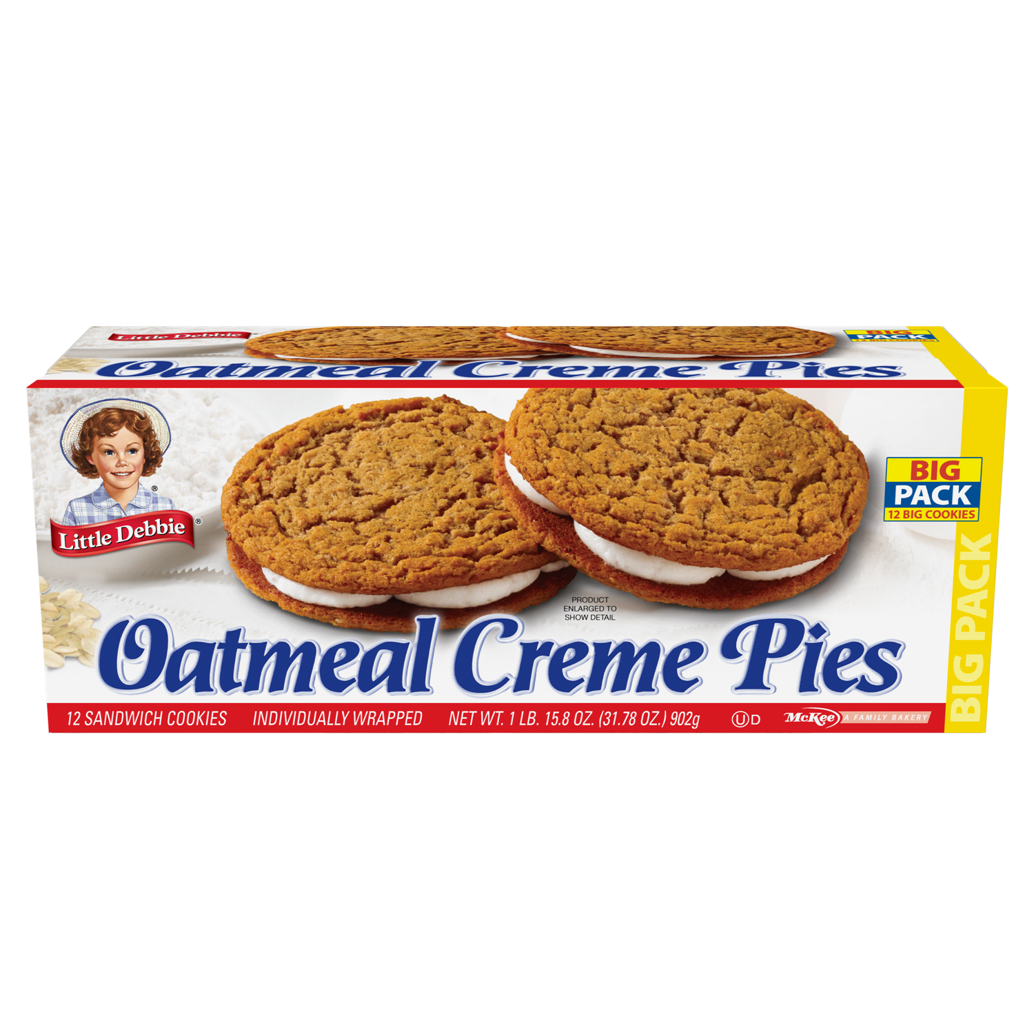 slide 1 of 2, Little Debbie Snack Cakes, Little Debbie Big Pack Oatmeal Creme Pies, 12 ct