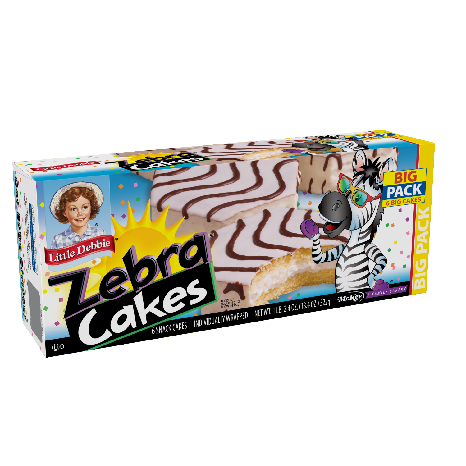 slide 2 of 3, Little Debbie Snack Cakes, Little Debbie Big Pack Zebra Cakes, 6 ct