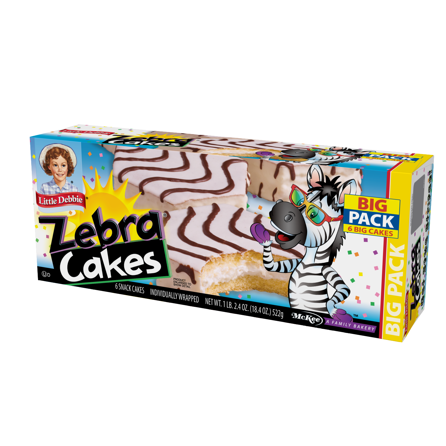 slide 3 of 3, Little Debbie Snack Cakes, Little Debbie Big Pack Zebra Cakes, 6 ct