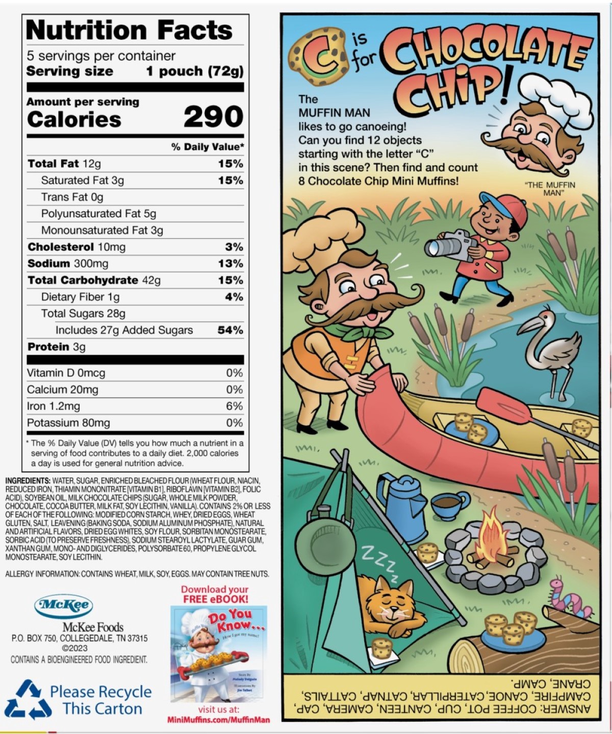 slide 2 of 2, Little Debbie Snack Cakes, Little Debbie Big Pack Mini Muffins (Chocolate Chip), 5 ct