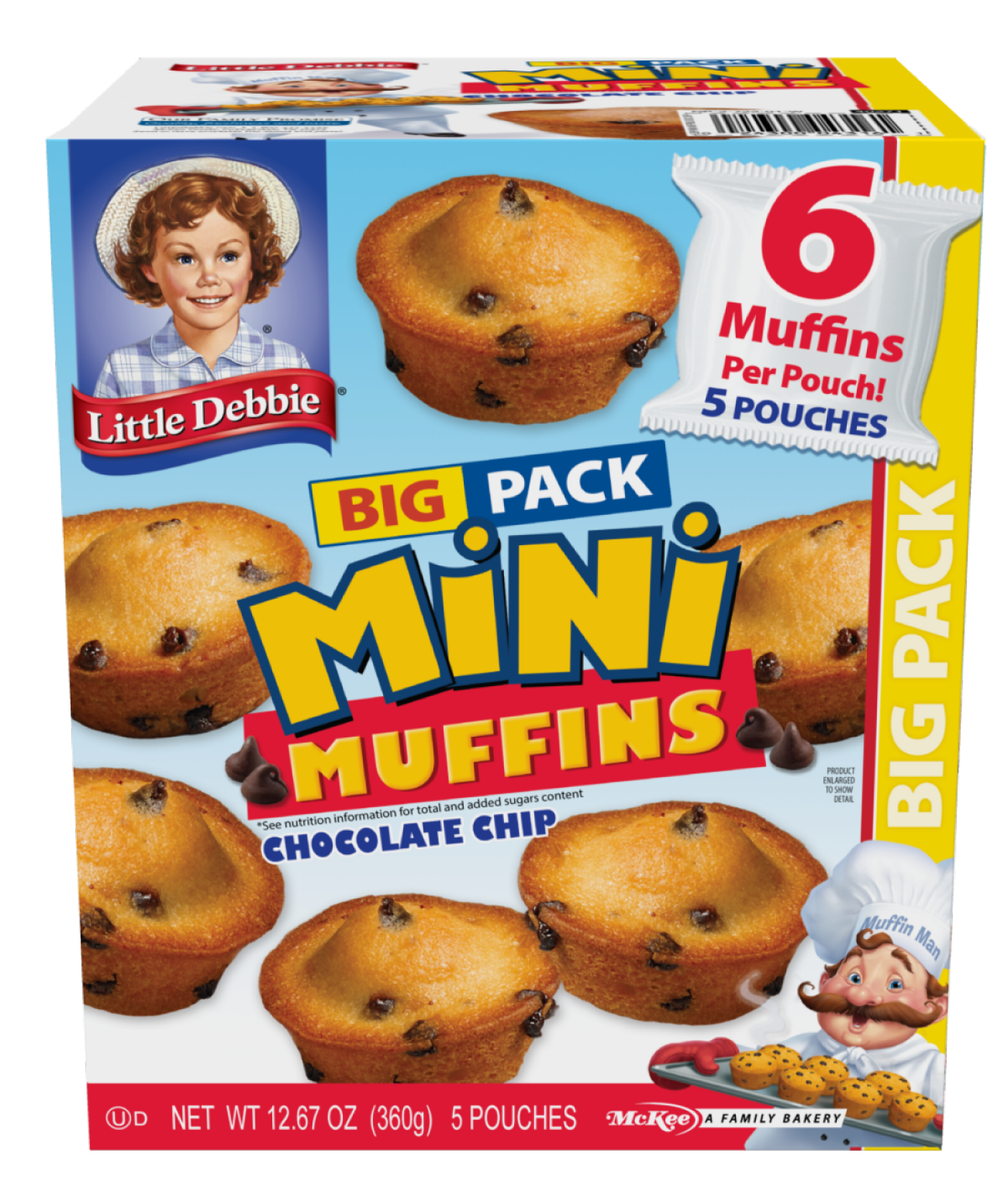 slide 1 of 2, Little Debbie Snack Cakes, Little Debbie Big Pack Mini Muffins (Chocolate Chip), 5 ct