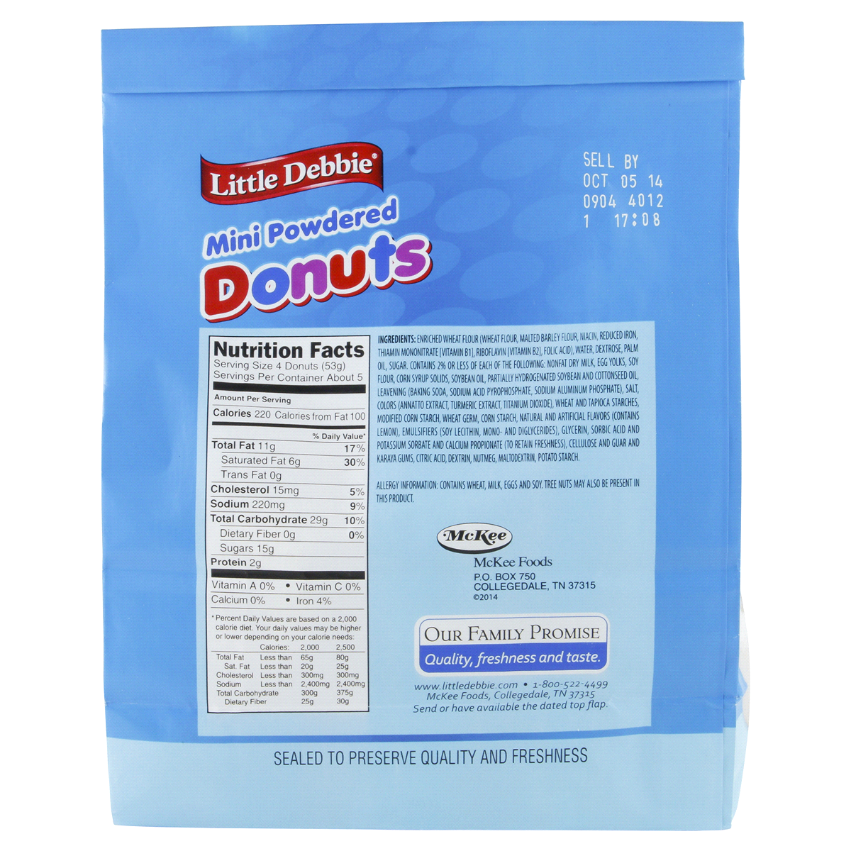 slide 2 of 5, Little Debbie Mini Powdered Donuts, 10 oz