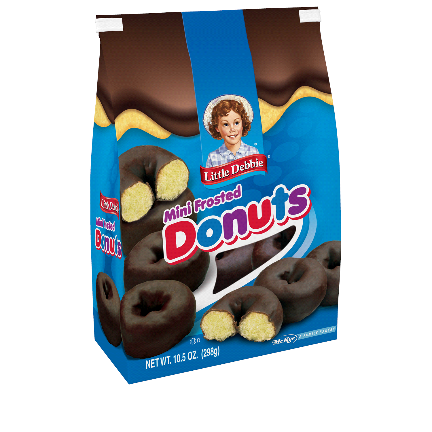 slide 2 of 2, Little Debbie Snack Cakes, Little Debbie Family Pack Frosted Mini Donuts (bagged), 10.5 oz