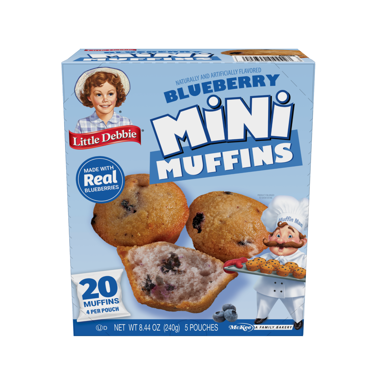 slide 1 of 3, Little Debbie Snack Cakes, Little Debbie Family Pack Mini Muffins (Blueberry), 5 ct