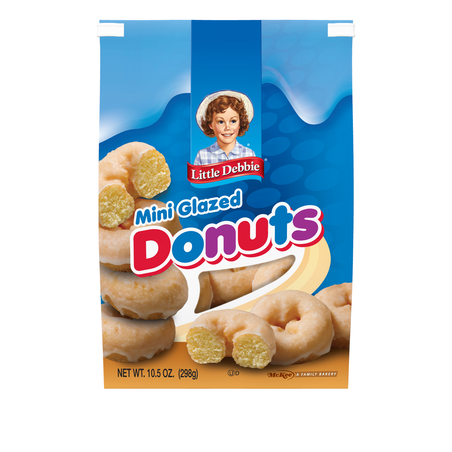 slide 1 of 2, Little Debbie Snack Cakes, Little Debbie Family Pack Glazed Mini Donuts (bagged), 10.5 oz