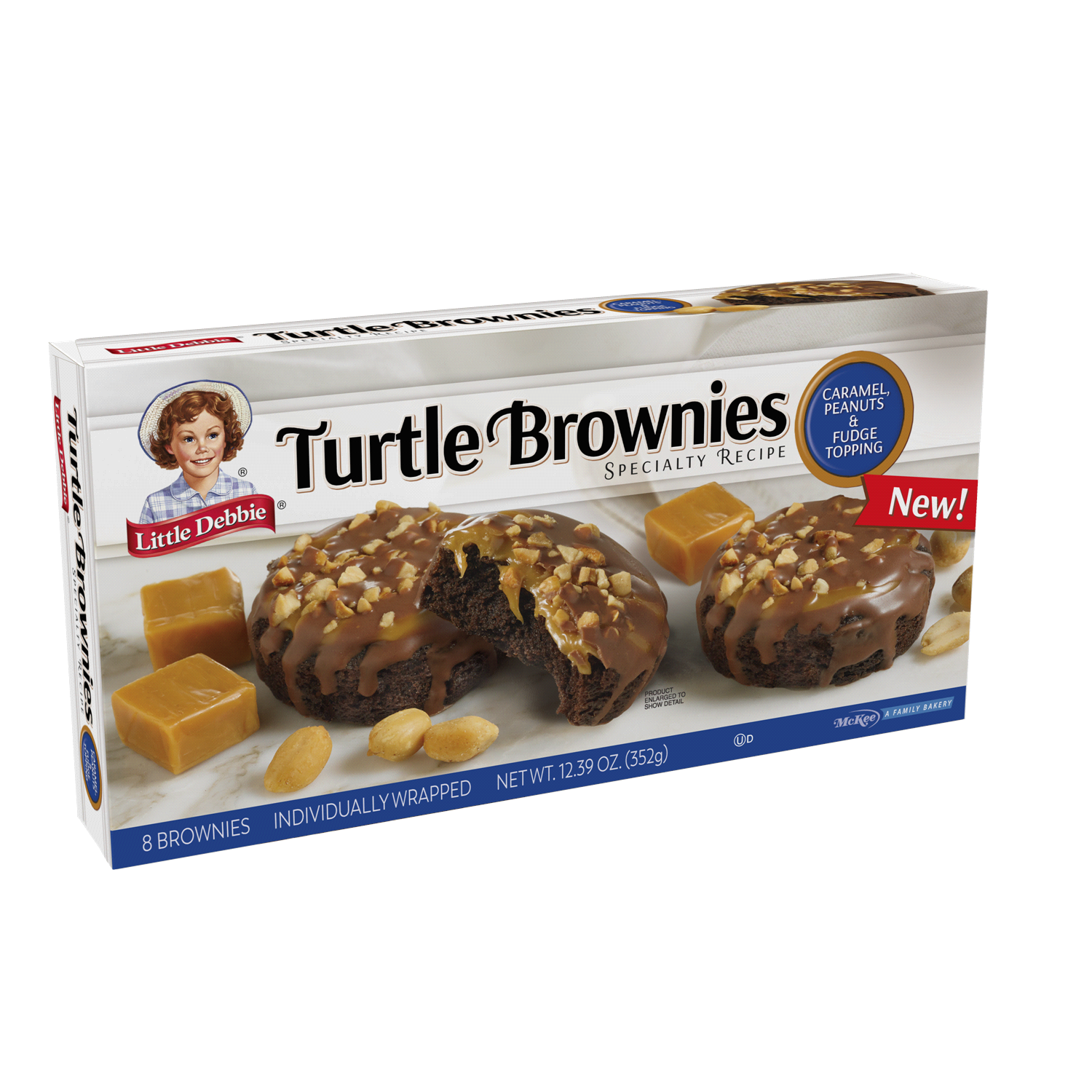 slide 2 of 2, Little Debbie Snack Cakes, Little Debbie Family Pack Turtle Brownies, 12.39 oz