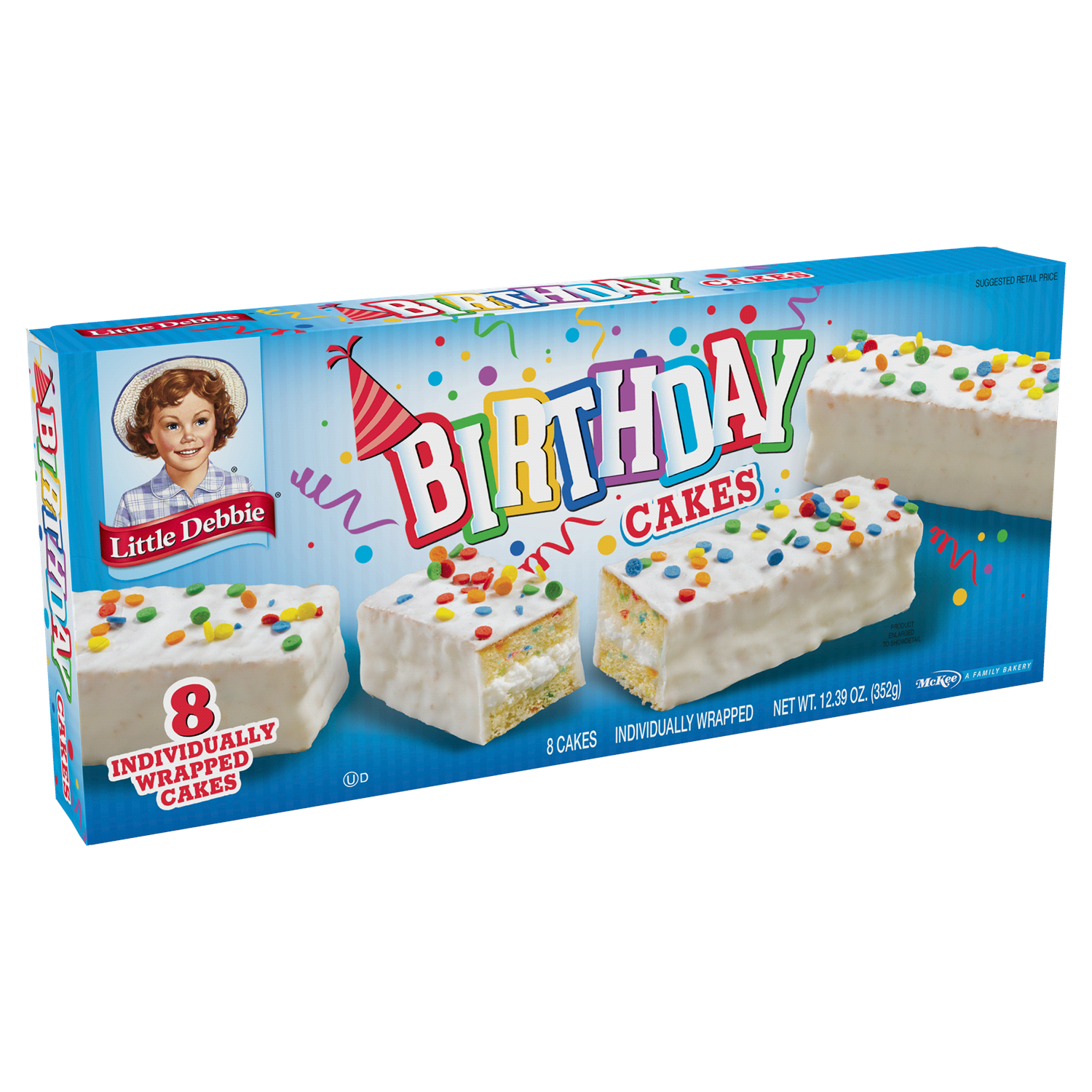 slide 2 of 2, Little Debbie Snack Cakes, Little Debbie Family Pack Birthday Cakes, 8 ct