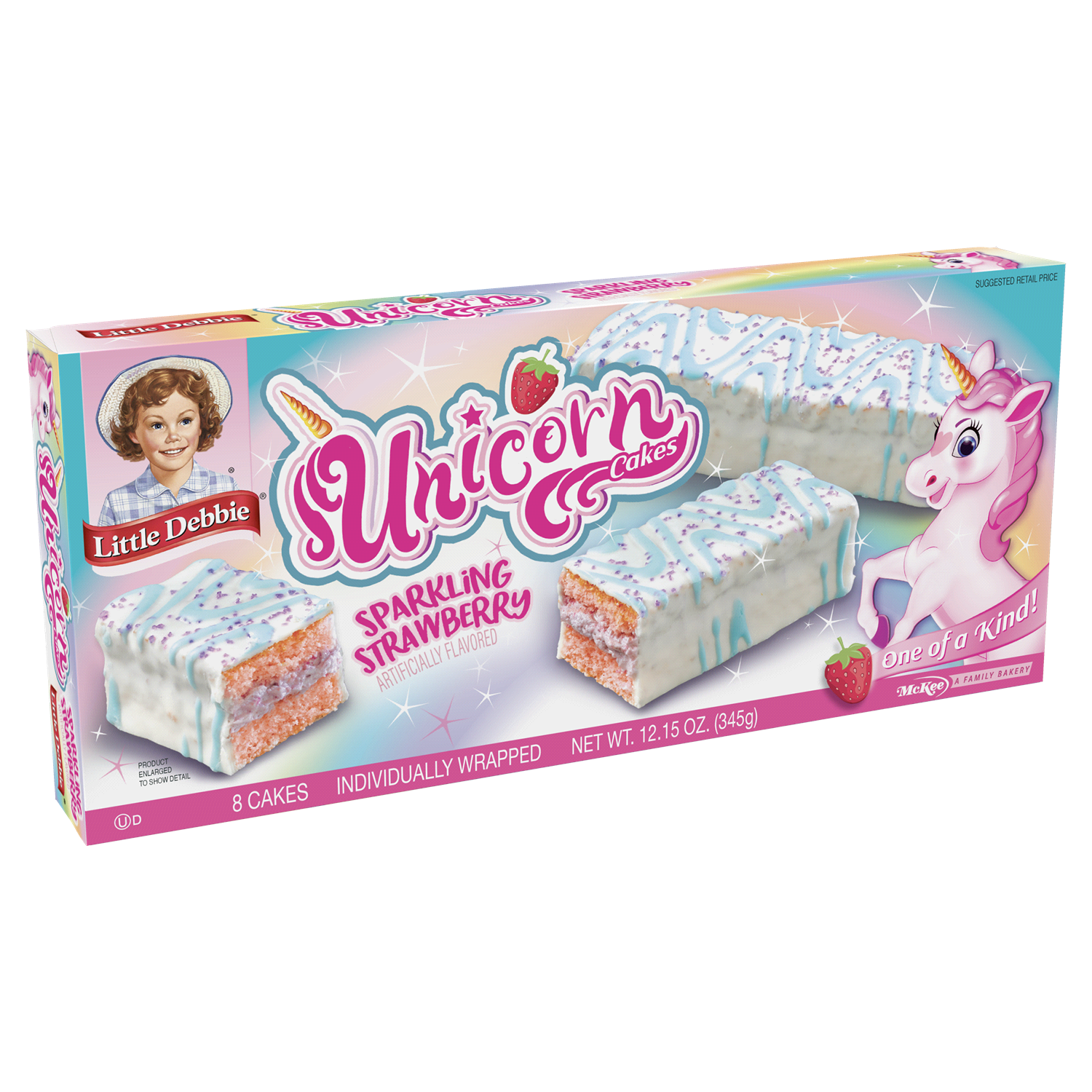 slide 2 of 3, Little Debbie Snack Cakes, Little Debbie Family Pack Unicorn Cakes - 8 ct, 8 ct