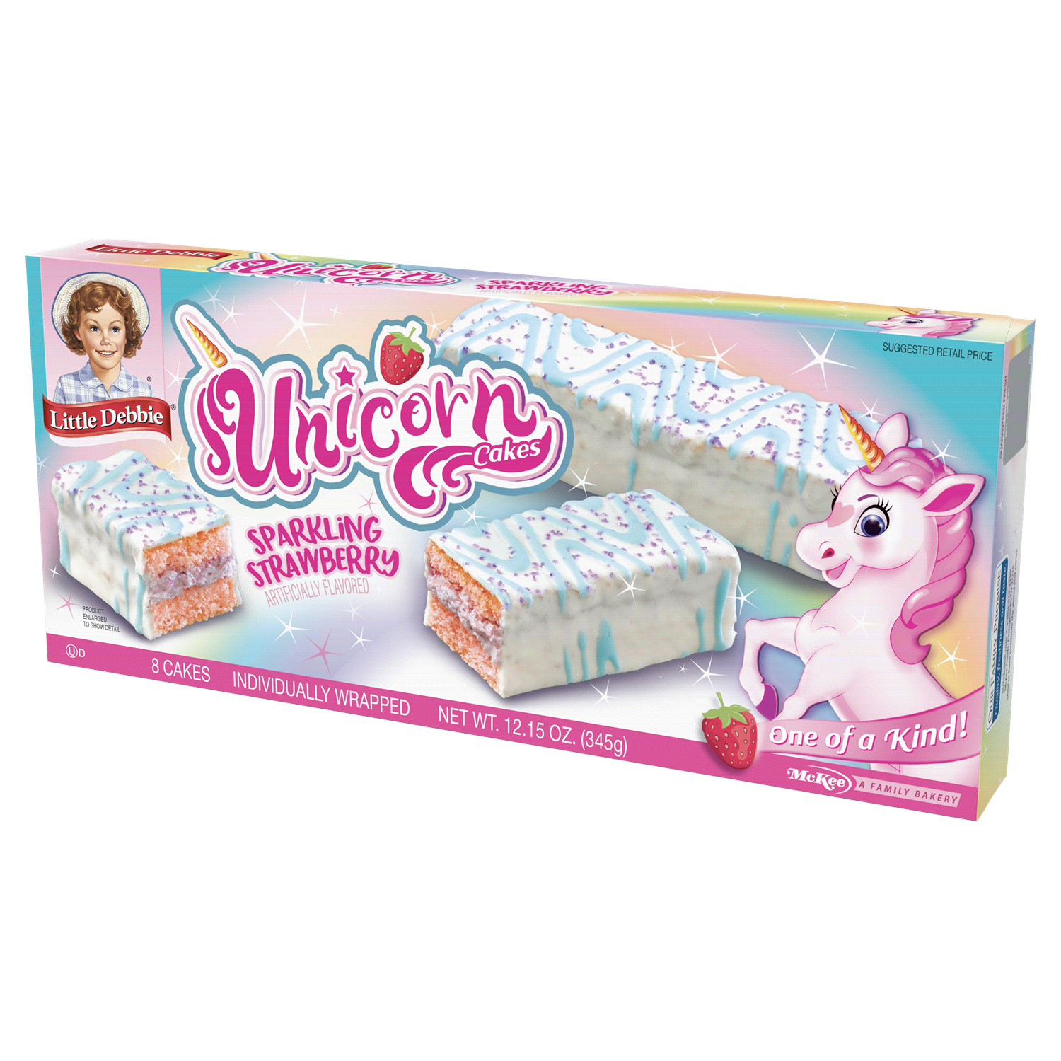 slide 3 of 3, Little Debbie Snack Cakes, Little Debbie Family Pack Unicorn Cakes - 8 ct, 8 ct
