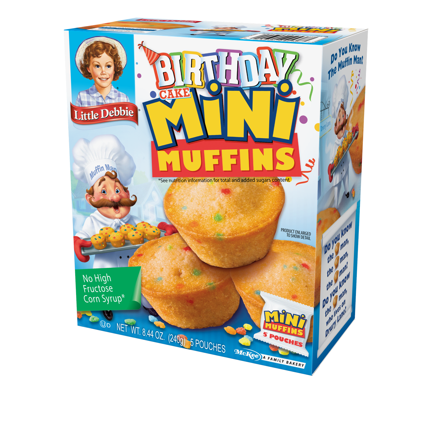 slide 3 of 3, Little Debbie Snack Cakes, Little Debbie Family Pack Mini Muffins (birthday cake), 5 ct