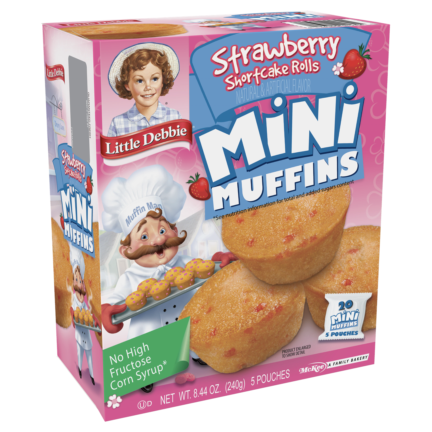 slide 2 of 3, Little Debbie Muffins, Strawberry Shortcake Rolls, Mini, 5 ct