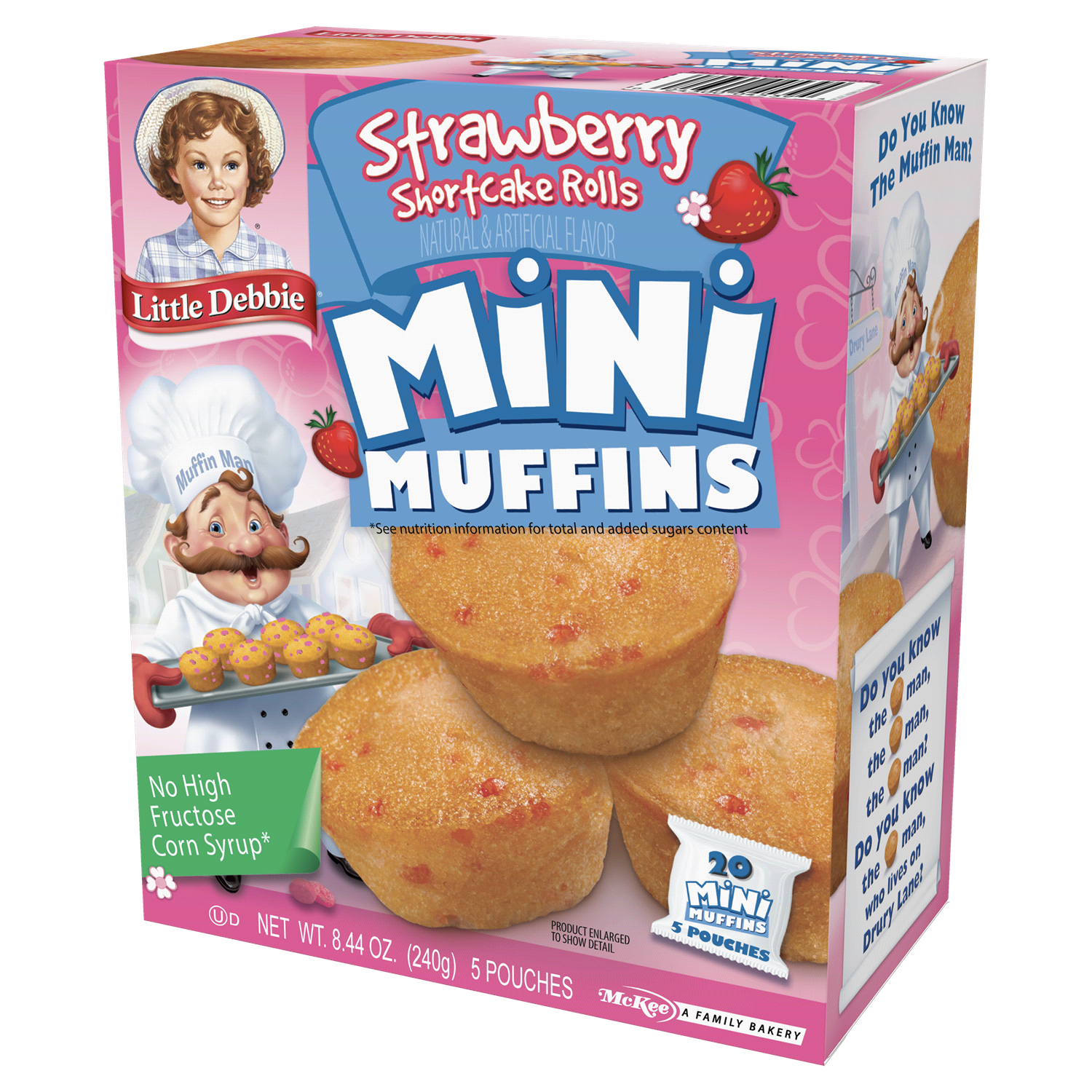 slide 3 of 3, Little Debbie Muffins, Strawberry Shortcake Rolls, Mini, 5 ct