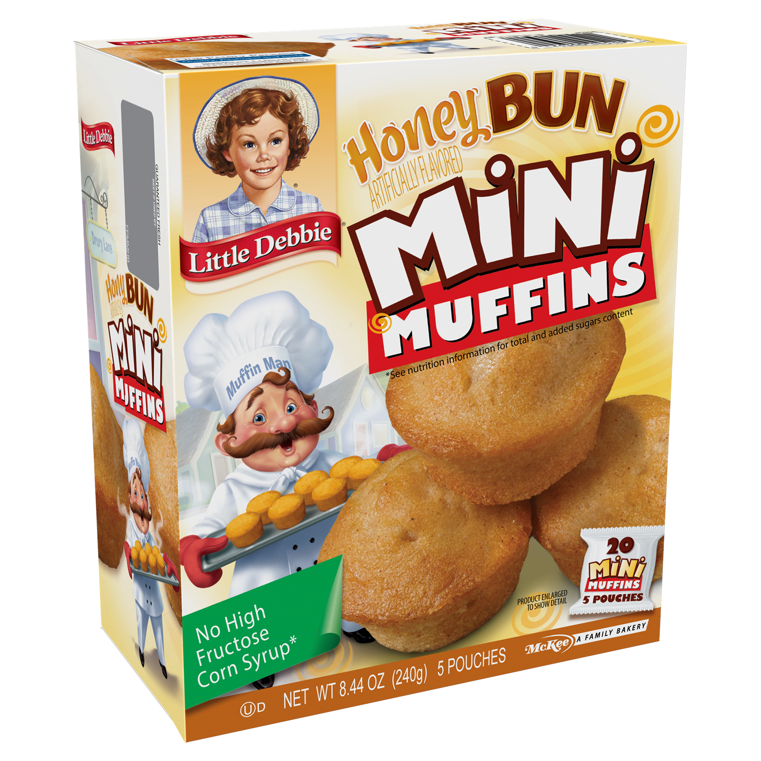 slide 2 of 3, Little Debbie Snack Cakes, Little Debbie Family Pack Mini Muffins (honey bun), 5 ct
