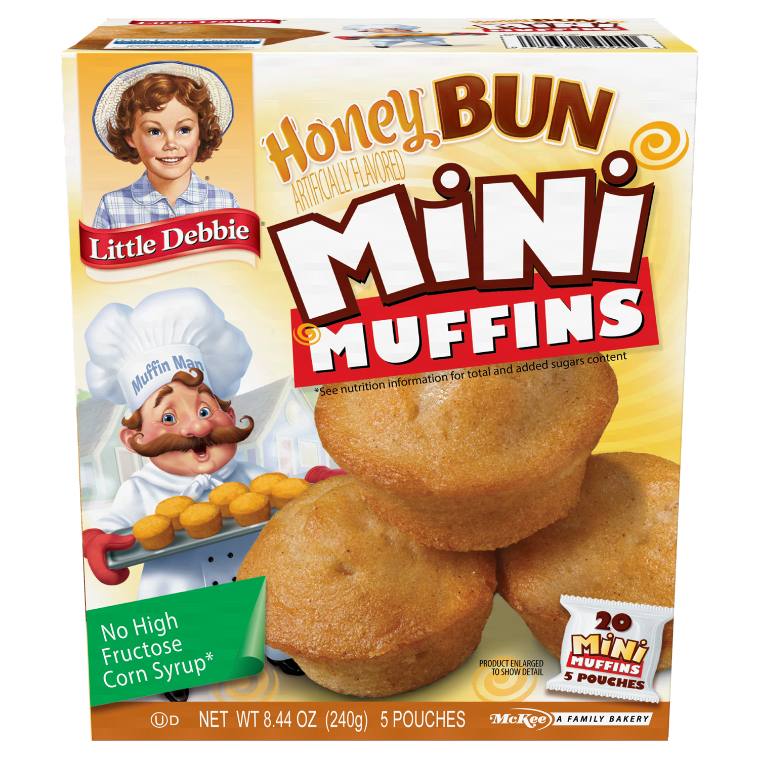 slide 1 of 3, Little Debbie Snack Cakes, Little Debbie Family Pack Mini Muffins (honey bun), 5 ct