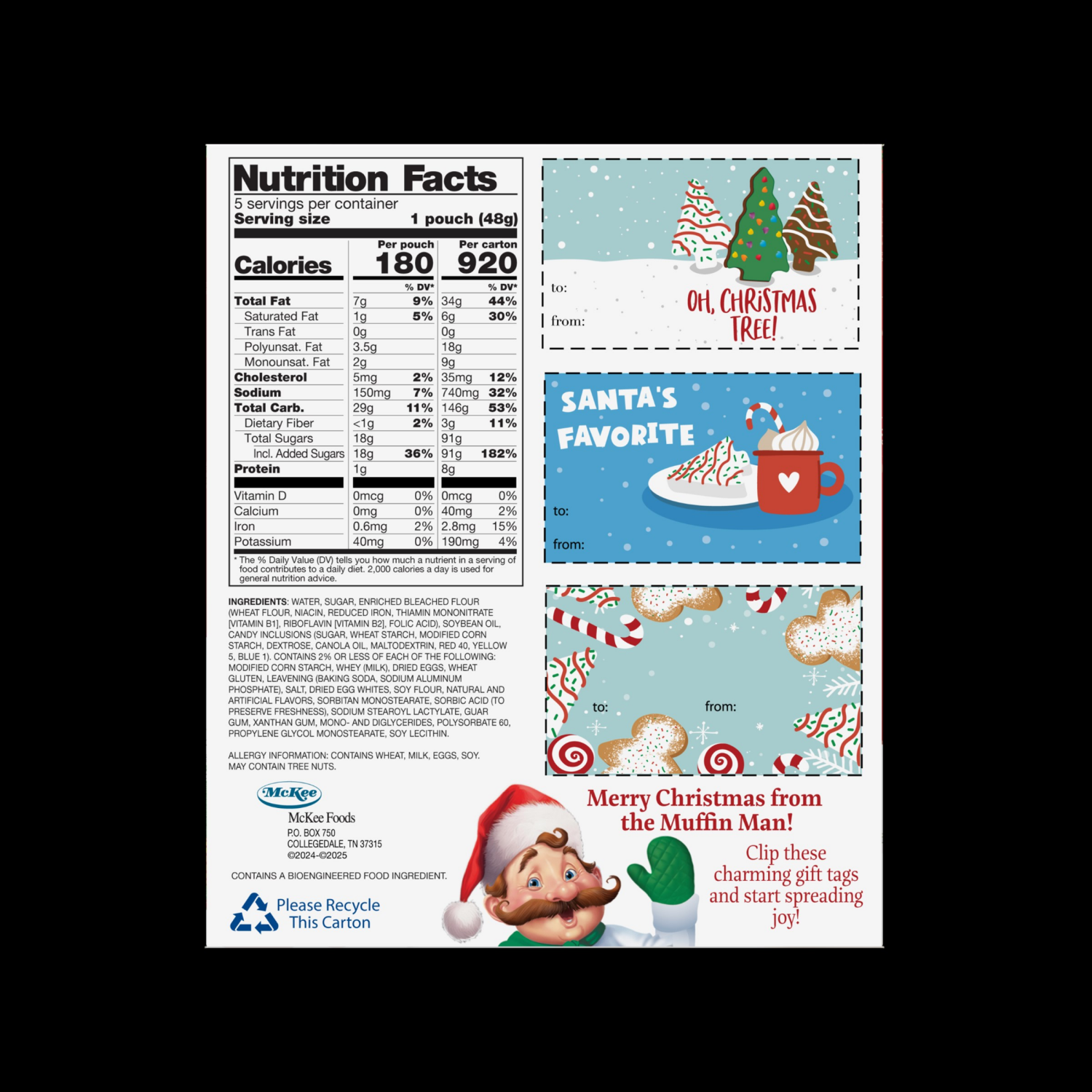 slide 2 of 3, Little Debbie Snack Cakes, Little Debbie Family Pack Mini Muffins (Christmas), 5 ct