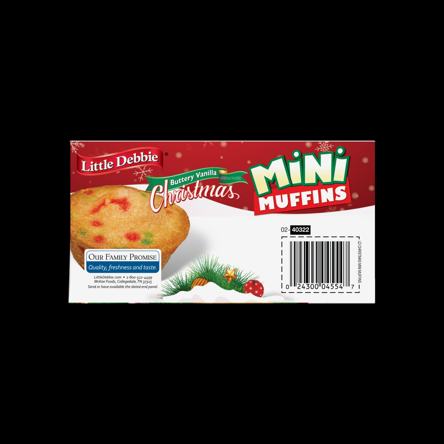 slide 3 of 3, Little Debbie Snack Cakes, Little Debbie Family Pack Mini Muffins (Christmas), 5 ct