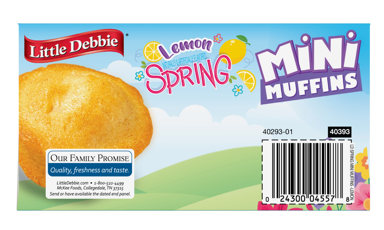 slide 3 of 3, Little Debbie Snack Cakes, Little Debbie Family Pack Spring Mini Muffins (Lemon), 1 ct