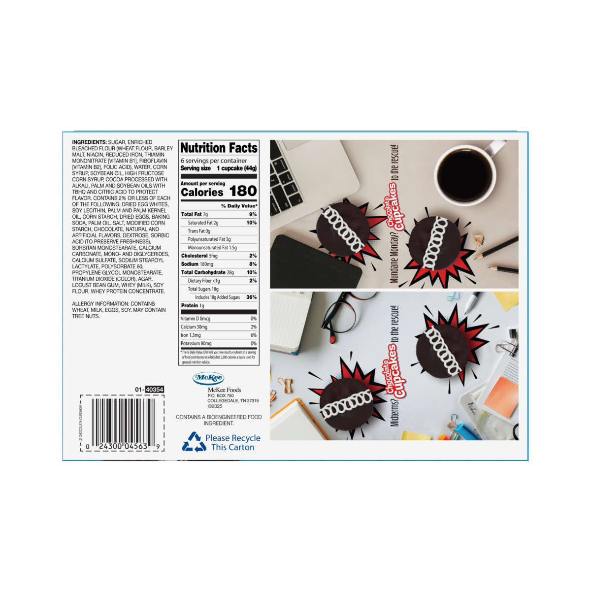 slide 2 of 2, Little Debbie Snack Cakes, Little Debbie Family Pack Chocolate Cupcakes 6 ct, 6 ct