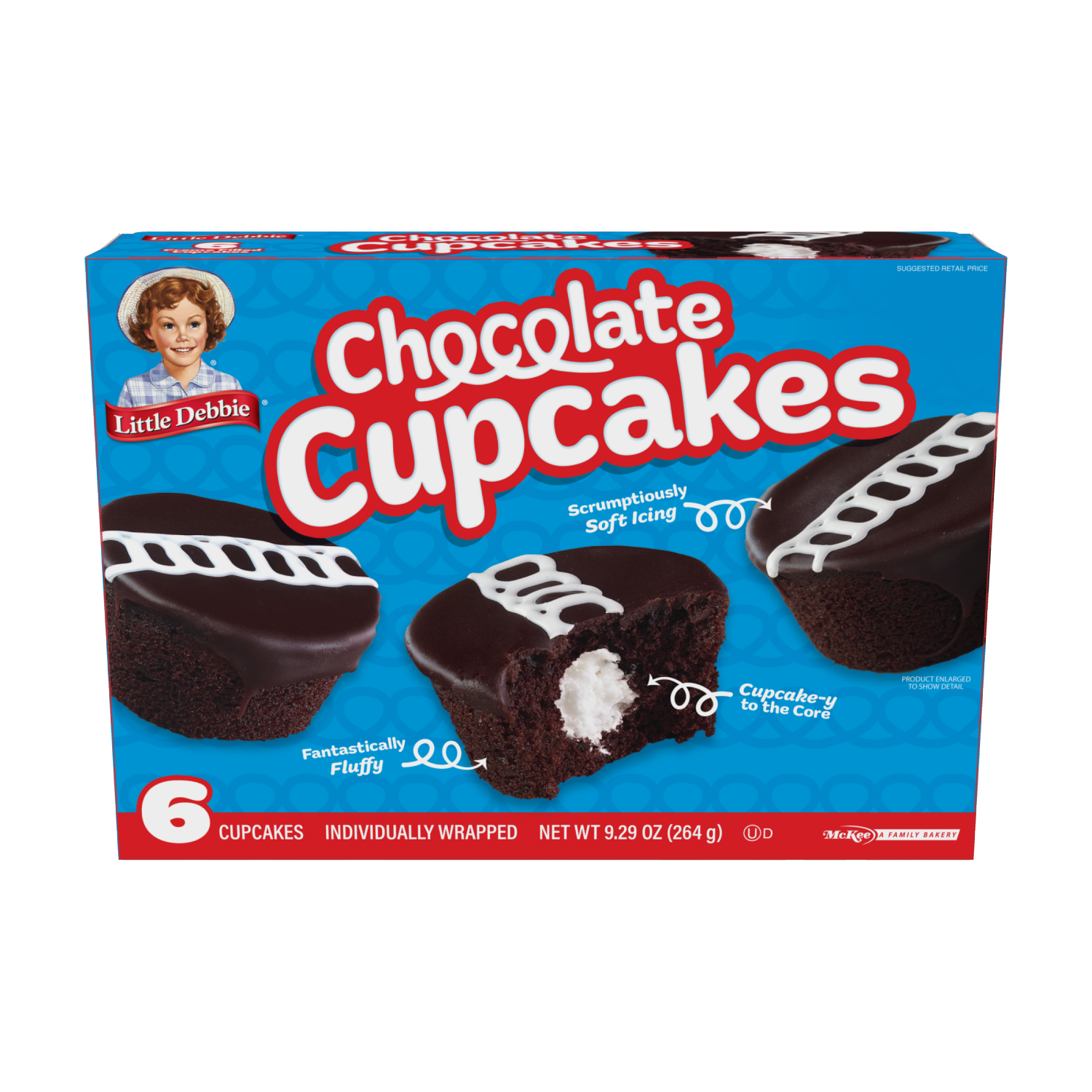 slide 1 of 2, Little Debbie Snack Cakes, Little Debbie Family Pack Chocolate Cupcakes 6 ct, 6 ct