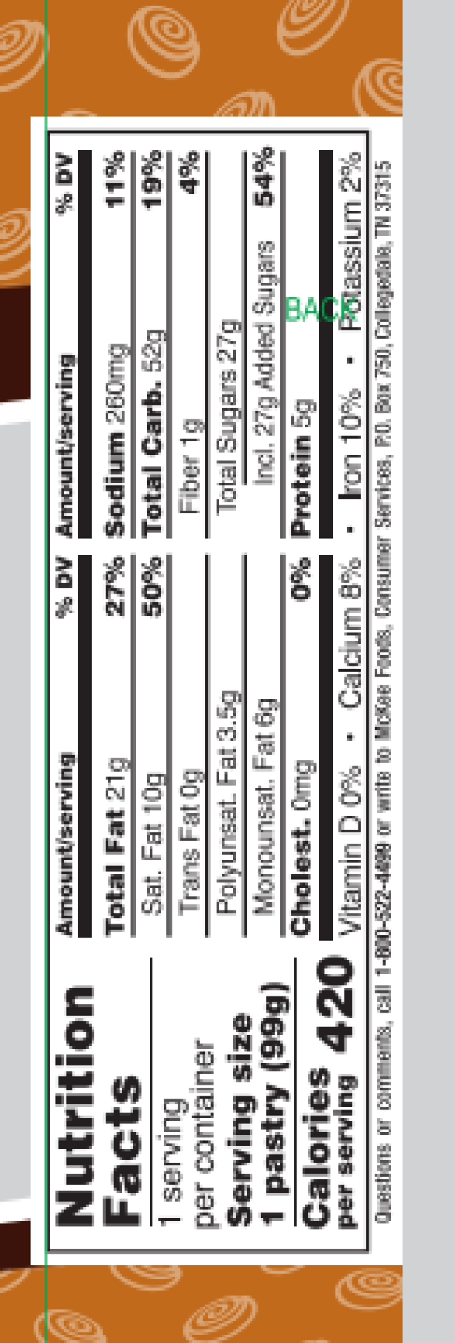 slide 2 of 2, Little Debbie Snack Cakes, Little Debbie Snack Cinnamon Sticky Bun, 3.5 oz