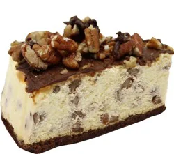 Central Market Turtle Cheesecake with Honey Crust Slice
