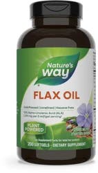 Nature's Way Flax Oil With Omega 3-6-9 ALA Cold Pressed Softgels 2600 mg Per 2 Softgel Serving, 200 ct