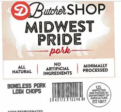 DIERBERGS BUTCHER SHOP MP BONELESS PORK LOIN CHOP