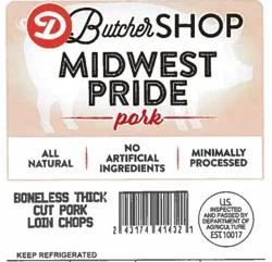 DIERBERGS BUTCHER SHOP MP BONELESS THICK PORK LOIN CHOP