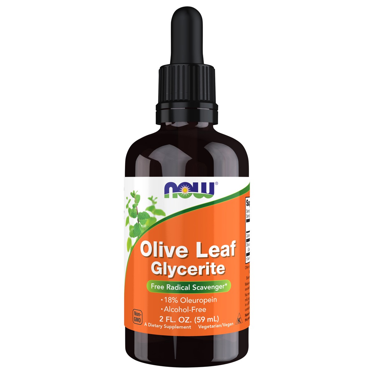 slide 1 of 4, NOW Olive Leaf Glycerite 18% - 2 fl. oz., 2 fl oz