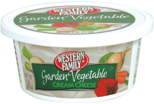 slide 1 of 1, Western Family Garden Vegetable Cream Cheese, 8 oz