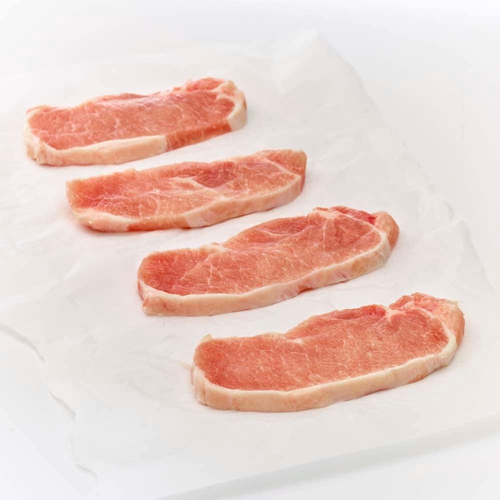 slide 1 of 1, Moist Tender Pork Center Thin Cut Chops About 68 Chops Per Pack, per lb