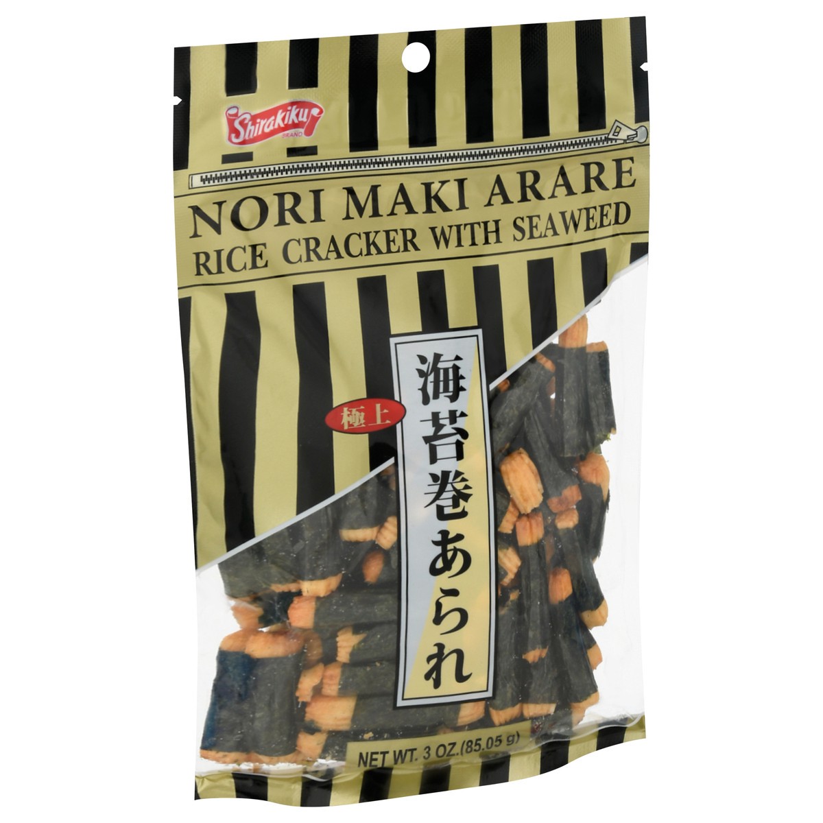 slide 3 of 9, Shirakiku Rice Cracker with Seaweed 3 oz, 3 oz