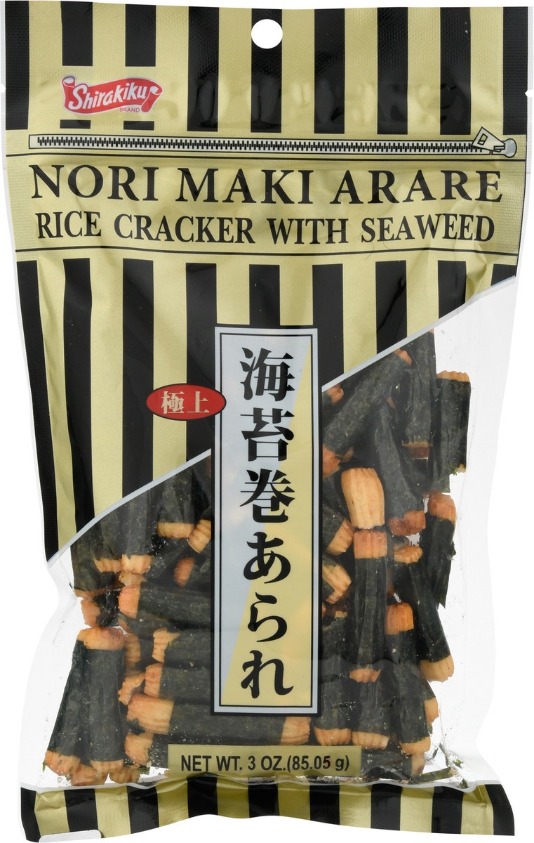 slide 5 of 9, Shirakiku Rice Cracker with Seaweed 3 oz, 3 oz