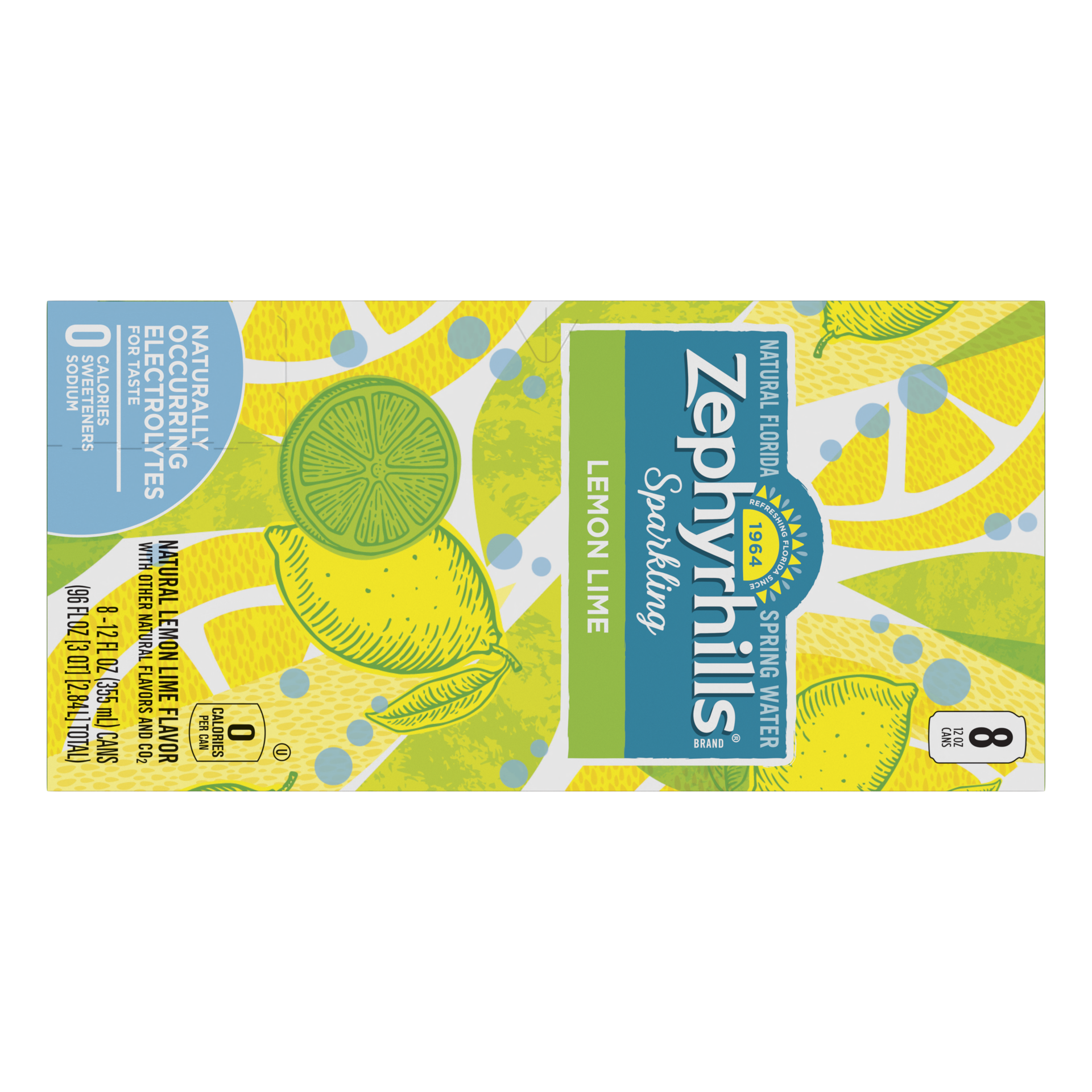 slide 1 of 5, Zephyrhills Sparkling Water, Lemon Lime, 12 oz. Cans (8 Count), 12 oz